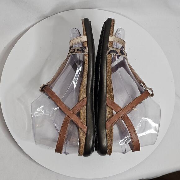 NAOT Judith Sandals Women's Size 6/37 Cheetah Print Suede Strappy Casual Leather - Picture 4 of 8